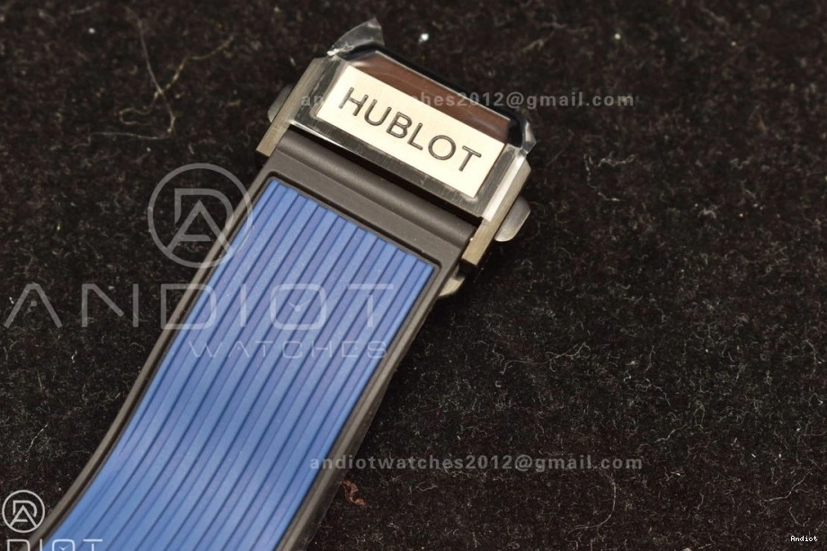 on 1:1 RG Strap Blue Unico Big Best Rubber Skeleton Blue Hublot Bang Dial ZF A1280 Edition 1122